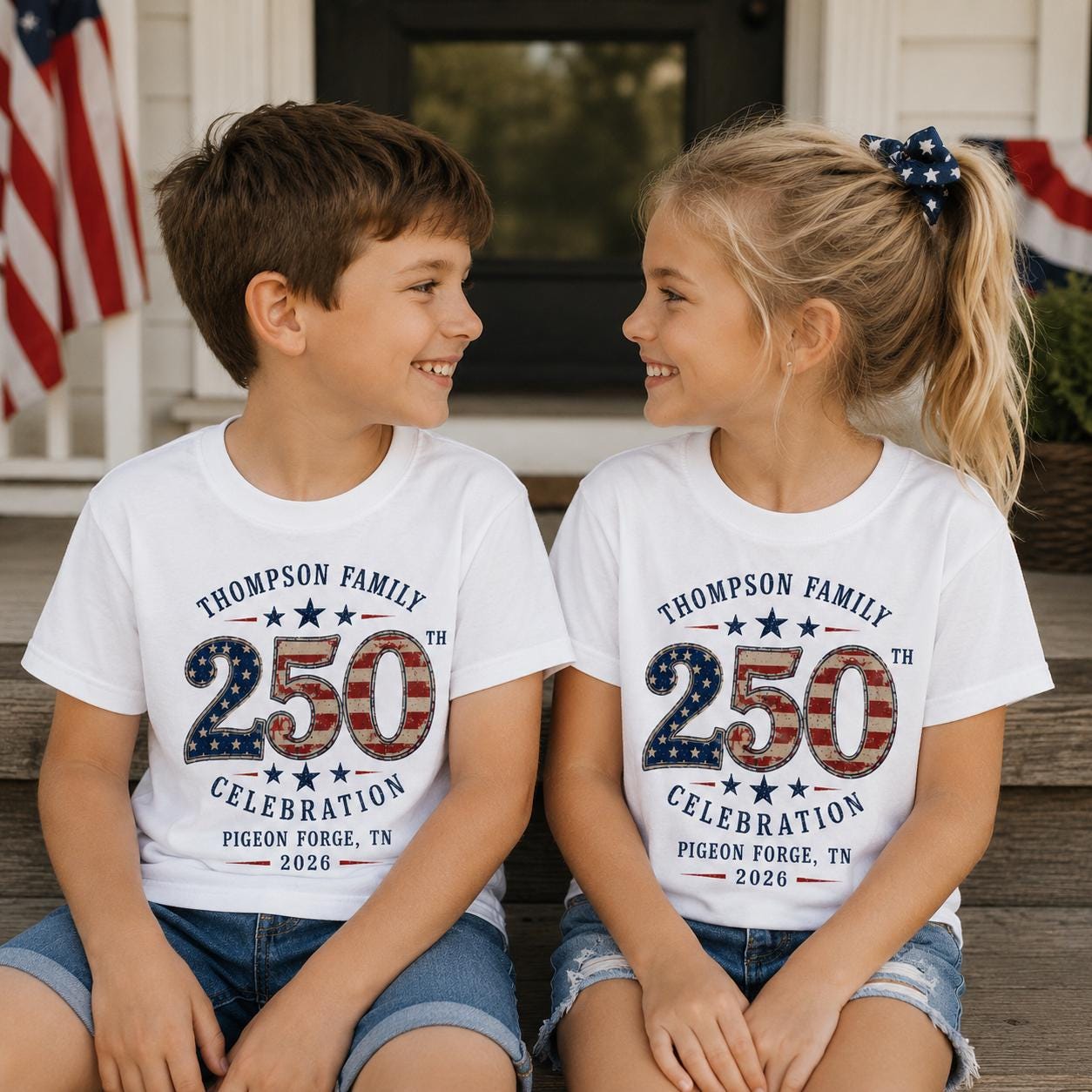 Custom Vintage America 250th Family Reunion Shirt | Personalized Name Patriotic Tee | USA Celebration Gift