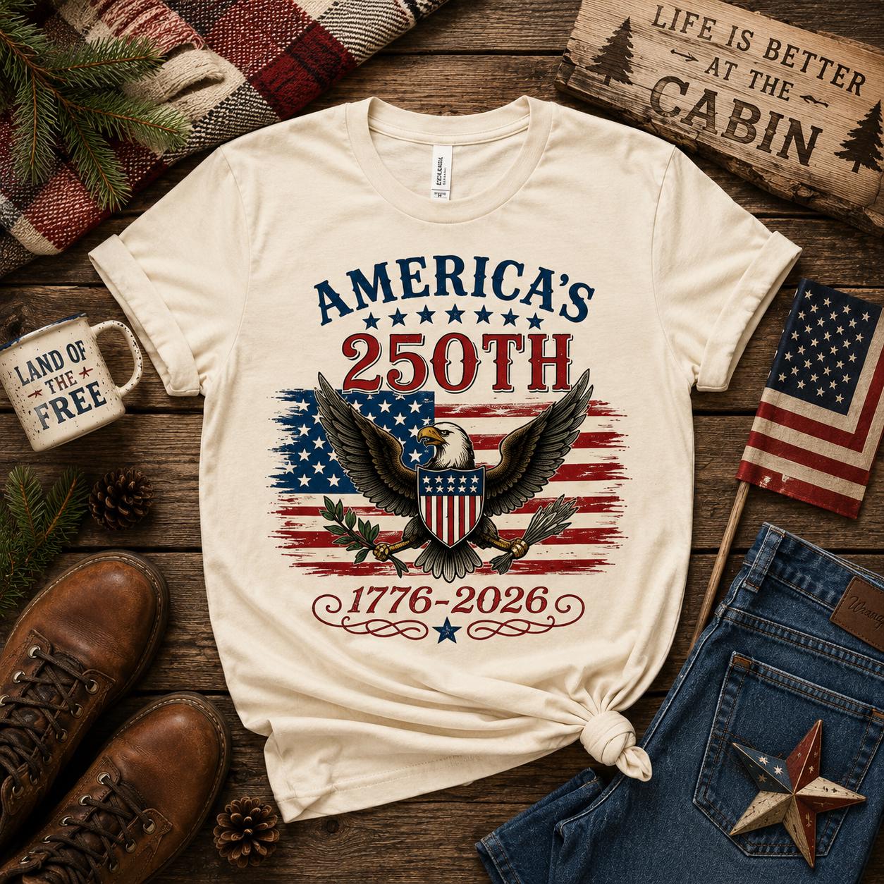 Americas 250th Anniversary Shirt | Matching Family Fourth Of July Shirts | Patriotic USA Eagle 1776 2026 Tee