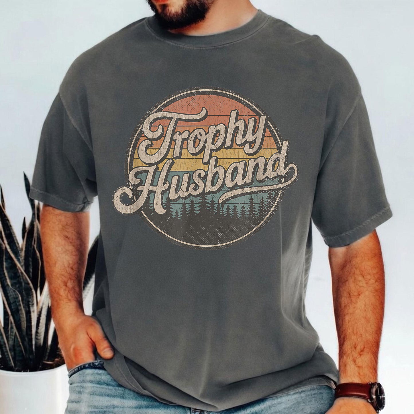 Trophy Husband T Shirt | Vintage Retro Groom Tee | Sarcastic Husband Marriage Gift