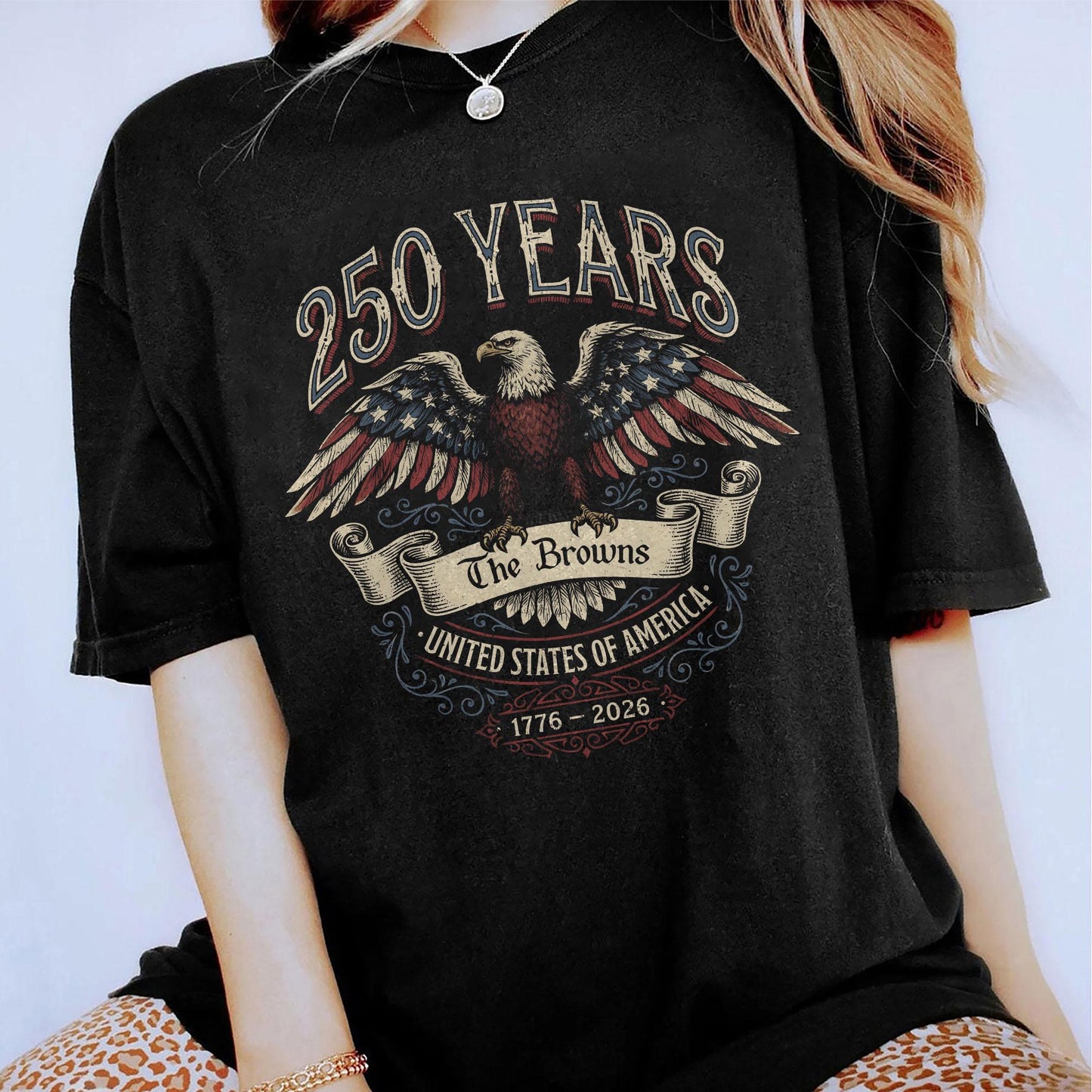 Custom Family Name 250 Years Of United States Shirt | We The People 1776 2026 Tee | Patriotic 4th Of July Gift