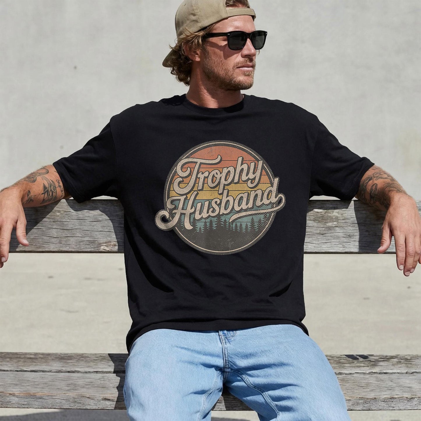 Trophy Husband T Shirt | Vintage Retro Groom Tee | Sarcastic Husband Marriage Gift