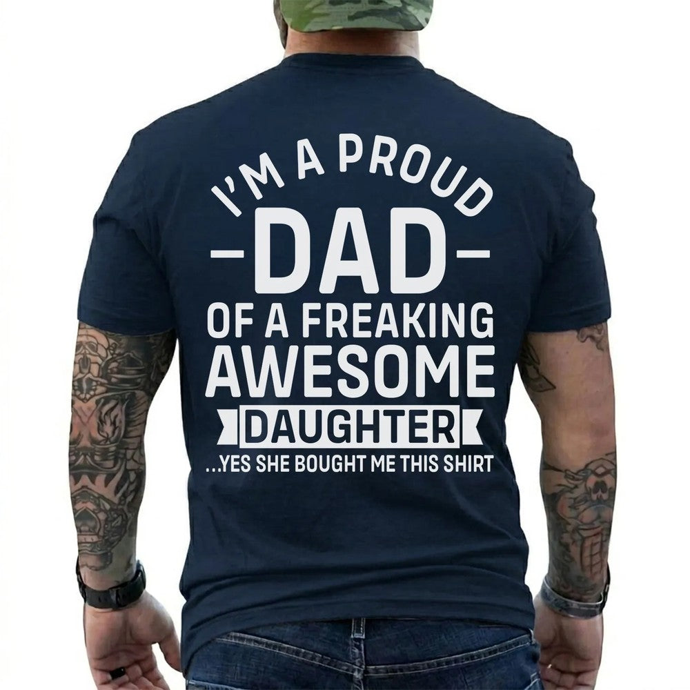 Proud Dad of an Awesome Daughter Shirt in Navy