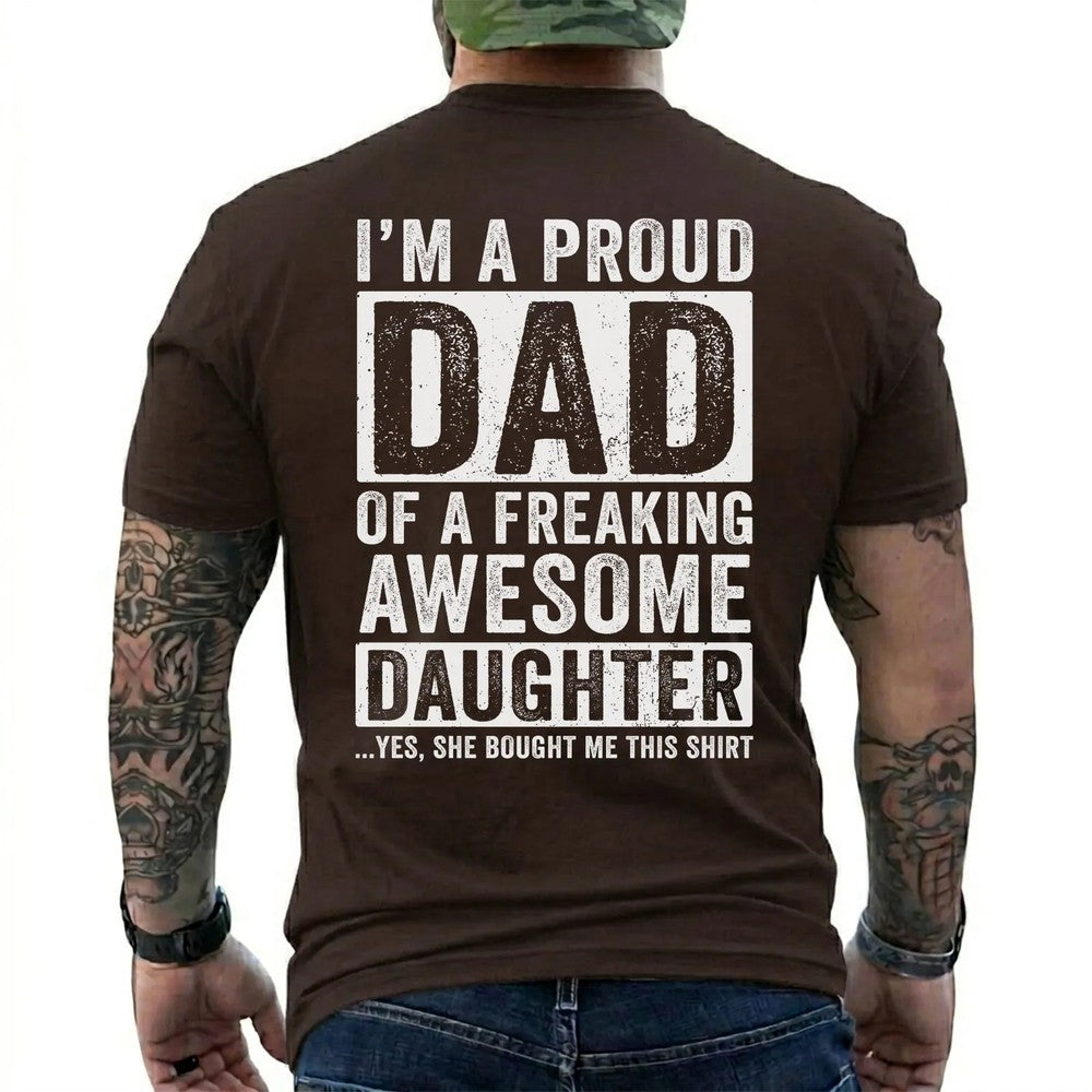 Proud Grandpa of an Awesome Granddaughter Shirt in Dark Chocolate