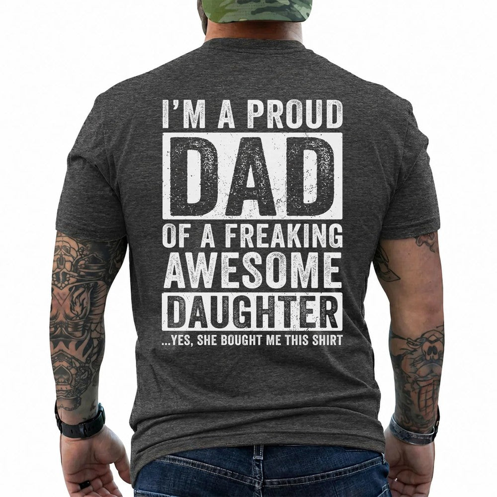 Proud Grandpa of an Awesome Granddaughter Shirt in Dark Heather