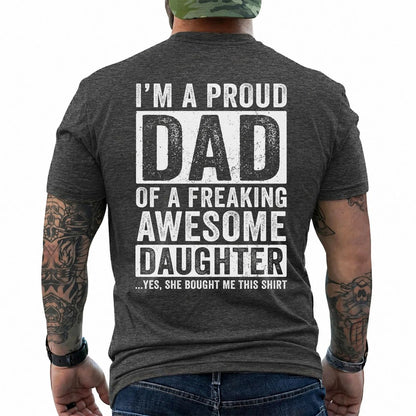 Proud Grandpa of an Awesome Granddaughter Shirt in Dark Heather