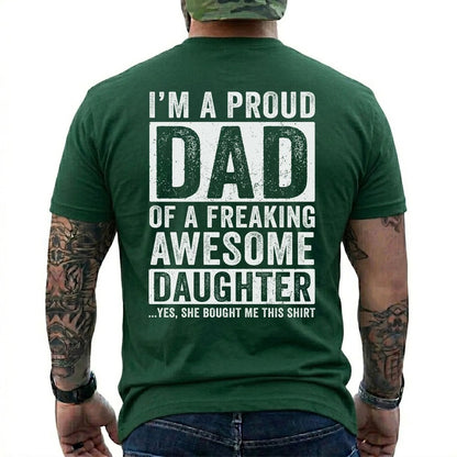 Proud Grandpa of an Awesome Granddaughter Shirt in Forest Green