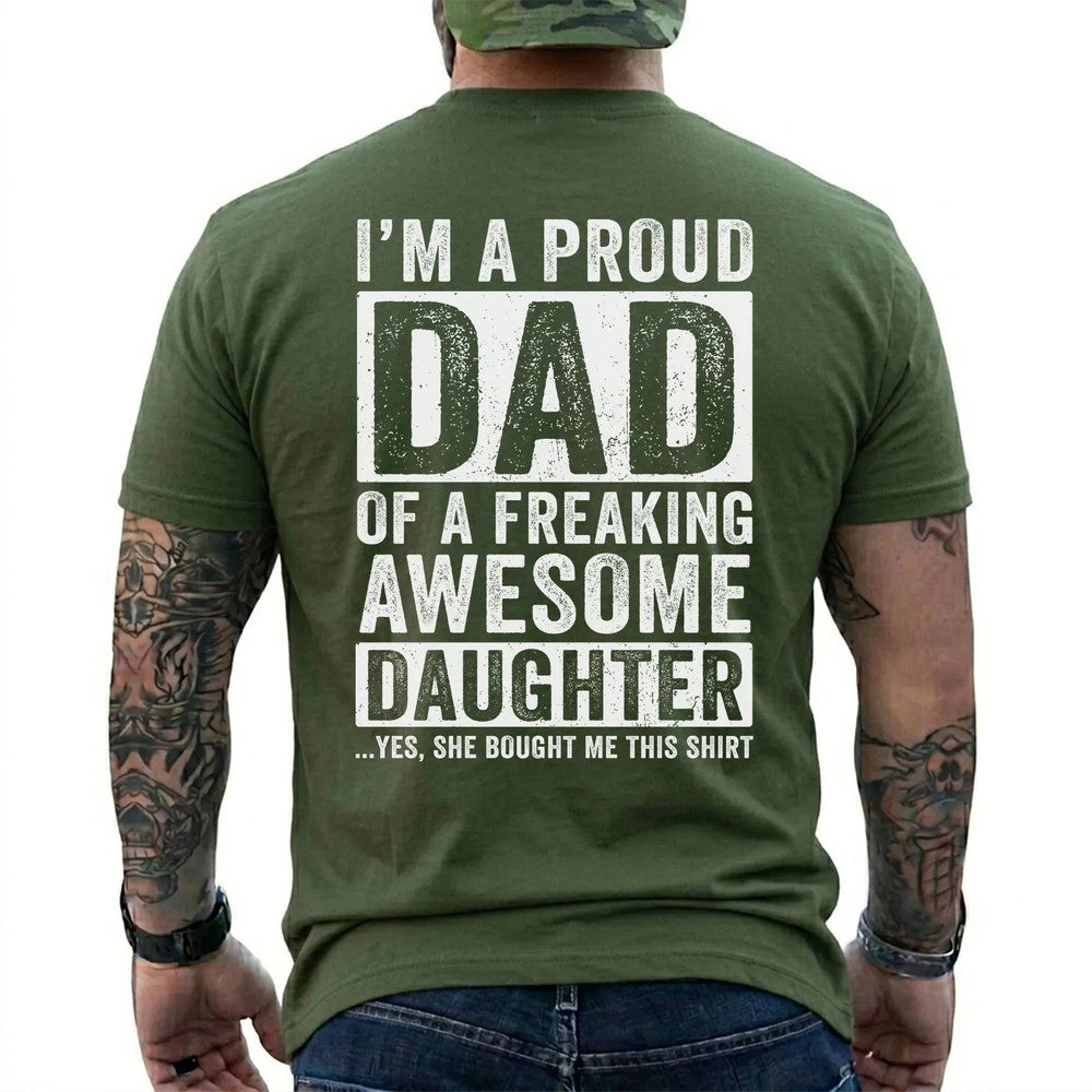 Proud Grandpa of an Awesome Granddaughter Shirt in Military Green