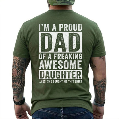 Proud Grandpa of an Awesome Granddaughter Shirt in Military Green