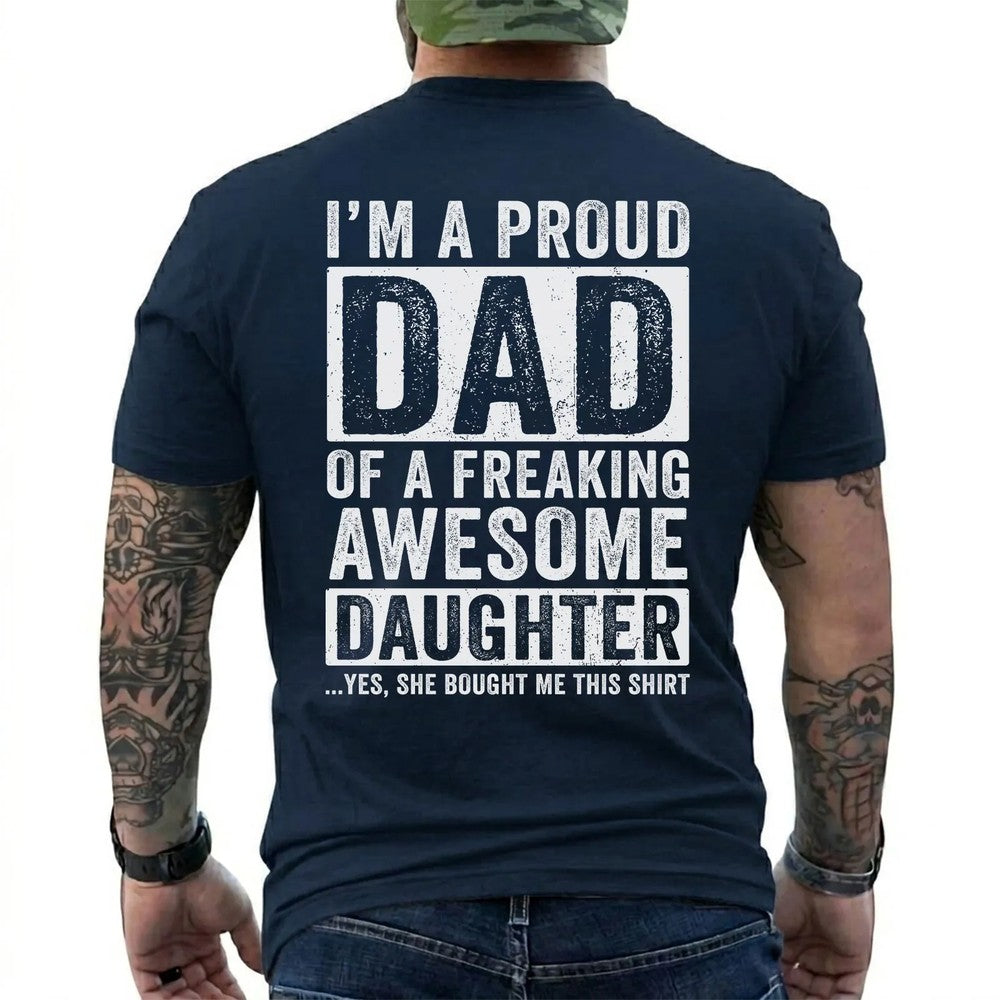 Proud Grandpa of an Awesome Granddaughter Shirt in Navy