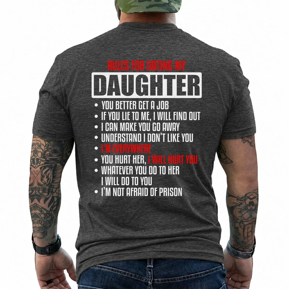 Rules for Dating My Daughter Shirt in Dark Heather