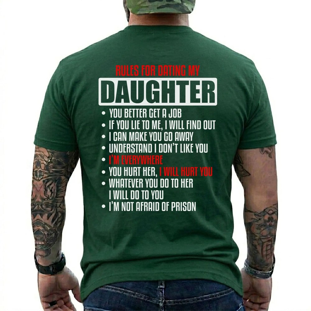 Rules for Dating My Daughter Shirt in Forest Green