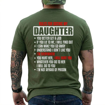 Rules for Dating My Daughter Shirt in Military Green