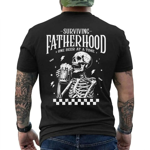 Surviving Fatherhood One Beer at a Time Shirt in Black