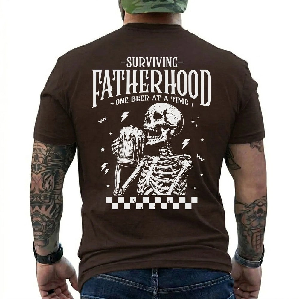 Surviving Fatherhood One Beer at a Time Shirt in Dark Chocolate