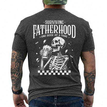 Surviving Fatherhood One Beer at a Time Shirt in Dark Heather