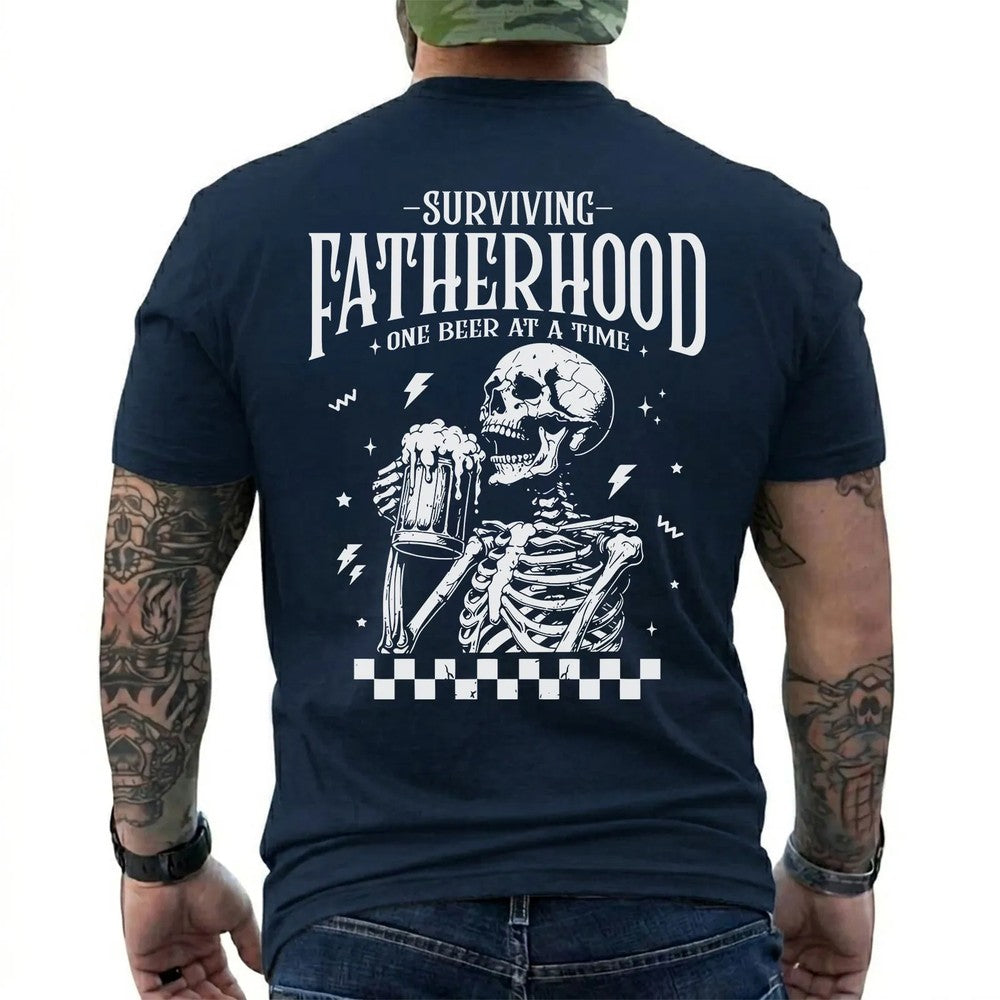 Surviving Fatherhood One Beer at a Time Shirt in Navy