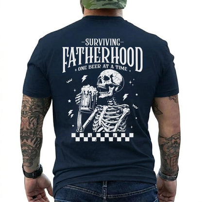 Surviving Fatherhood One Beer at a Time Shirt in Navy